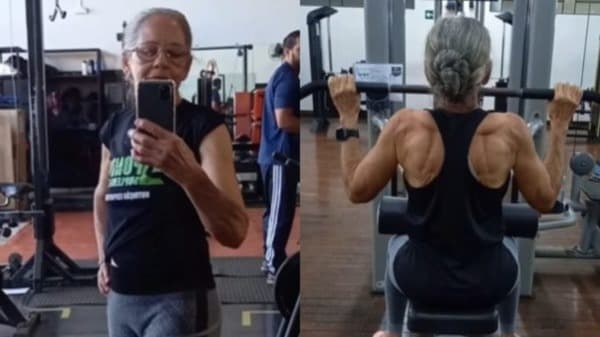 Avó de 73 anos vira sensação nas redes com rotina de musculação