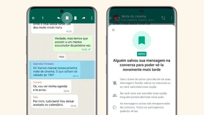 WhatsApp lança novo recurso para salvar mensagens temporária