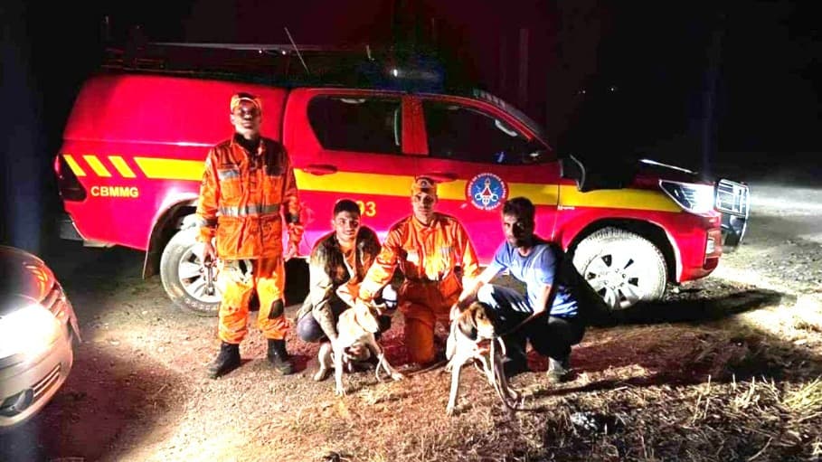 Cadelas desaparecidas são resgatadas pelos bombeiros em operação em Minas Gerais