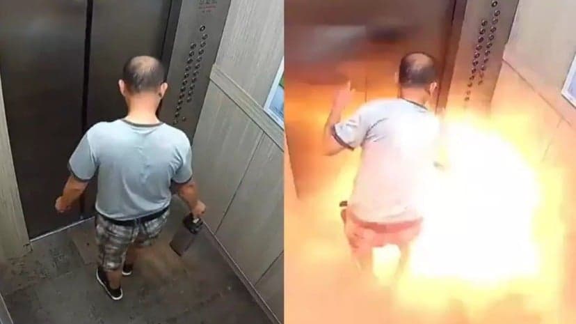 Bateria de lítio explode em elevador e homem morre carbonizado 