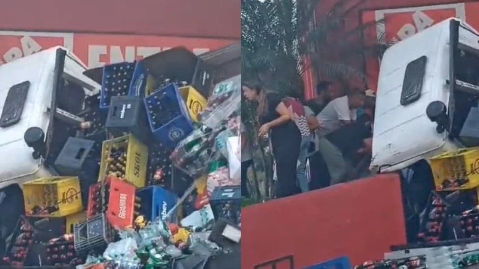 Vídeo: caminhão carregado com bebidas atinge veículos e deixa feridos  em MG 