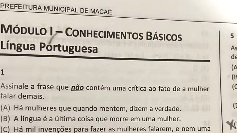 FGV anula questões de concurso público em Macaé após críticas de conteúdo machista