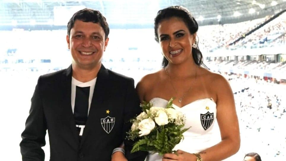 Durante jogo do Atlético, casal realiza casamento na Arena MRV