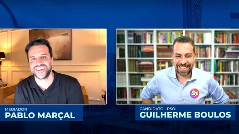 Marçal e Boulos discutem políticas e criticam ausência de Nunes em sabatina