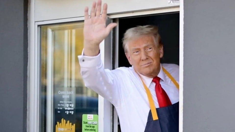 Donald Trump assume papel de atendente em drive-thru do McDonald's