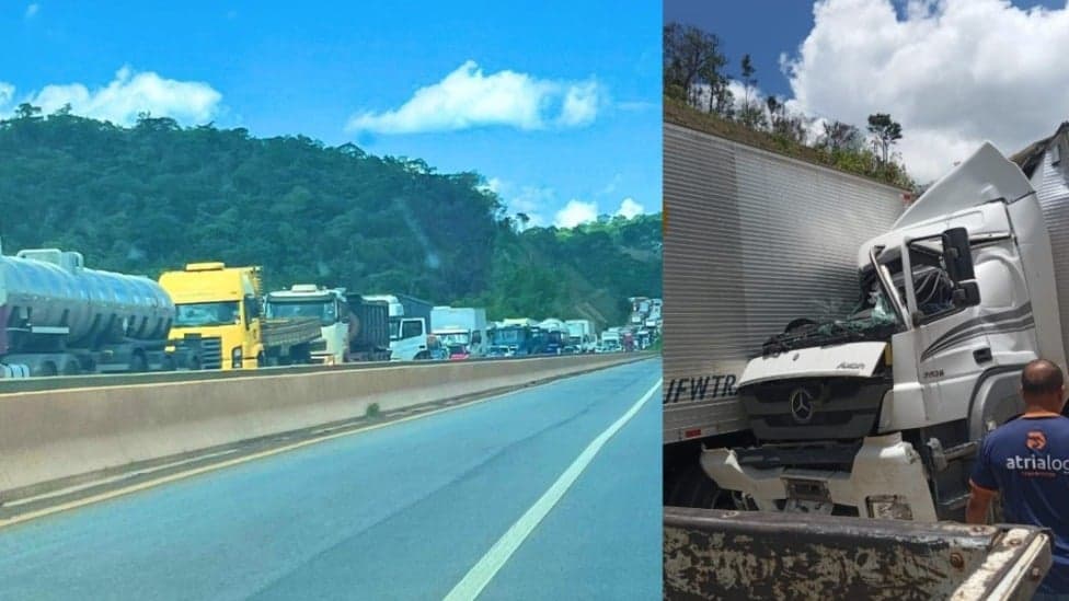 BR-381 registra novo acidente em Caeté e congestionamento piora no sentido BH; veja vídeo