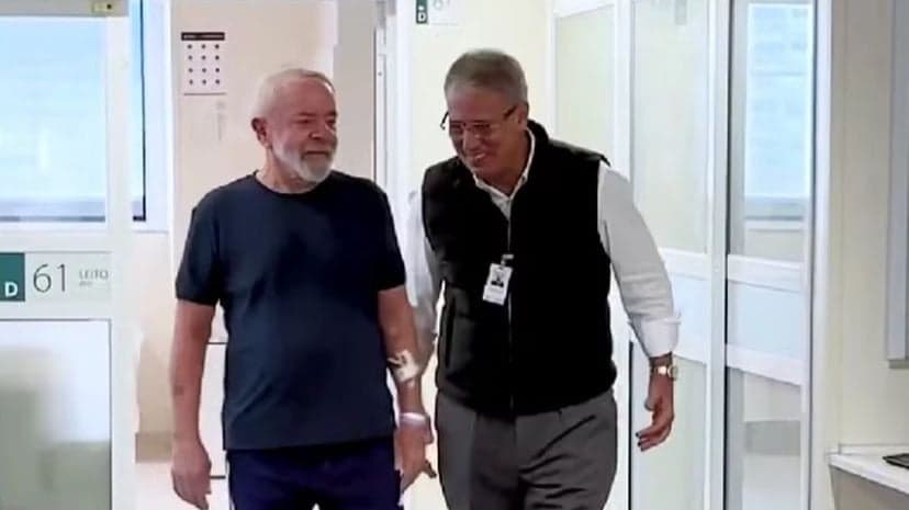 Lula divulga vídeo caminhando no hospital e afirma estar "firme e forte"