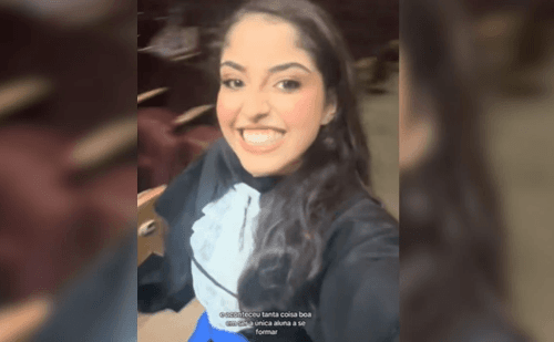 Brasileira viraliza ao se formar sozinha em curso universitário