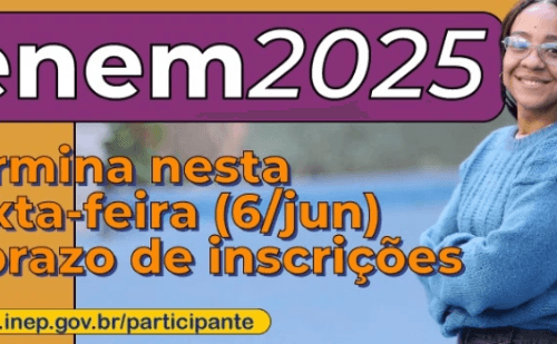 Último dia para alunos de Minas se inscreverem no Enem 2025