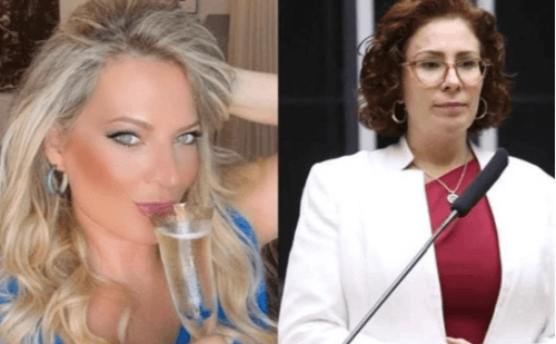 Com taça na mão, Joice ironiza Zambelli: 'Você merece'