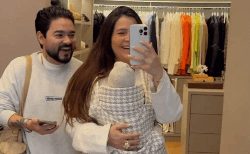 Yudi revela foto do filho recém-nascido após internação