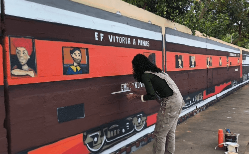 Grafite coletivo transforma muro em galeria a céu aberto em Nova Era