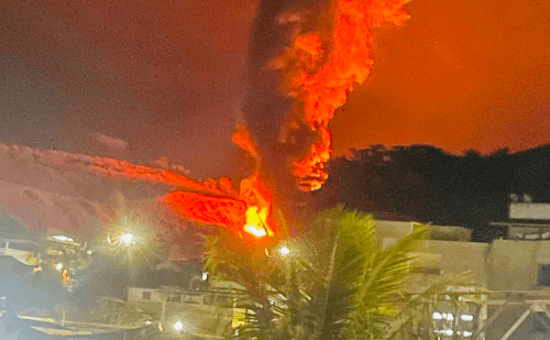 Carreta tanque explode após cair em ribanceira na BR‑381, em Bela Vista de Minas