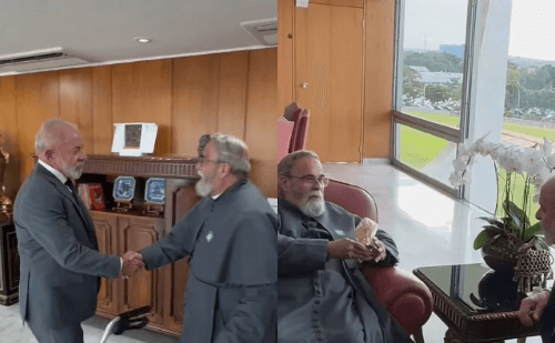Lula recebe Padre Antônio Maria em visita marcada por fé