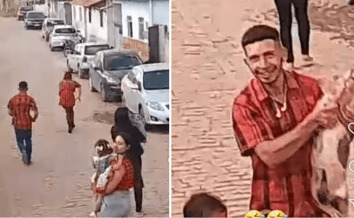 Leitoa foge e vira atração inesperada em festa junina de Martins Soares