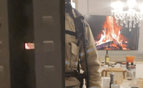 Moradores de condomínio se assustam com lareira em TV e acionam bombeiros em Nova Lima