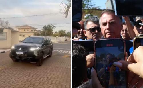 Plox flagra chegada de Bolsonaro a casa em Brasília; ex-presidente está proibido de sair até segunda
