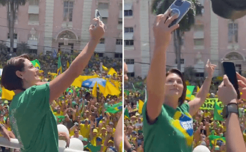 Michelle Bolsonaro pede reação contra censura em protestos