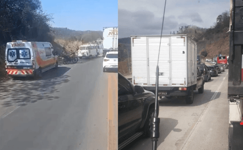 Obras e acidentes provocam lentidão na BR-381 nesta segunda-feira