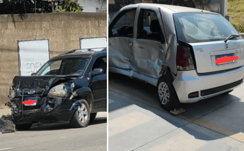 Colisão entre carros fere motorista em João Monlevade