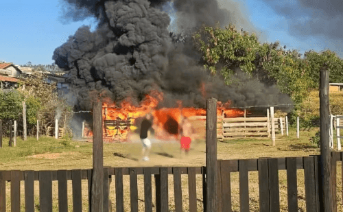 Cavalo morre queimado em incêndio em baia de sítio em Itaú de Minas