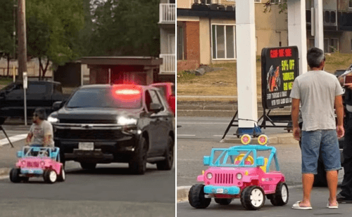 Homem bêbado é detido em carro da Barbie em Prince George