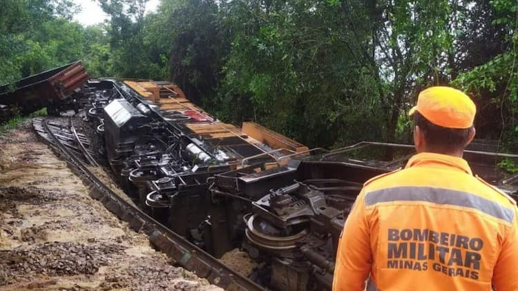 Descarrilamento de trem por erosão gera preocupações ambientais em Minas gerais